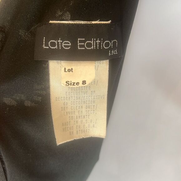 Late Edition Women’s Black Jumpsuit Lace Inset Bodice Sleeveless Wide Leg Sz 8 - Picture 9 of 10